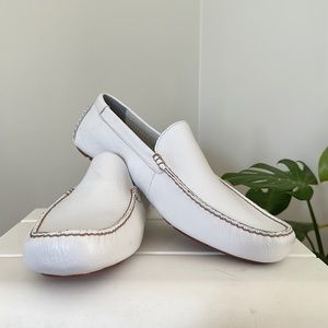 White Leather Ralph Lauren Slip-ons